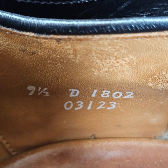 Allen Edmonds Dryden Medallion Shoes Black Leather Cap Toe Oxford Mens Size 9.5D - Picture 12 of 12